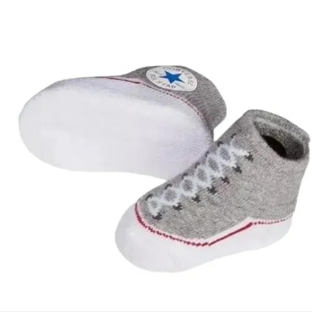 Baby Converse Chuck Taylor Infant Booties 2 Pack 0-6 Mths Red / Gray - Picture 8 of 8